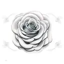 angel with rose tattoo design idea