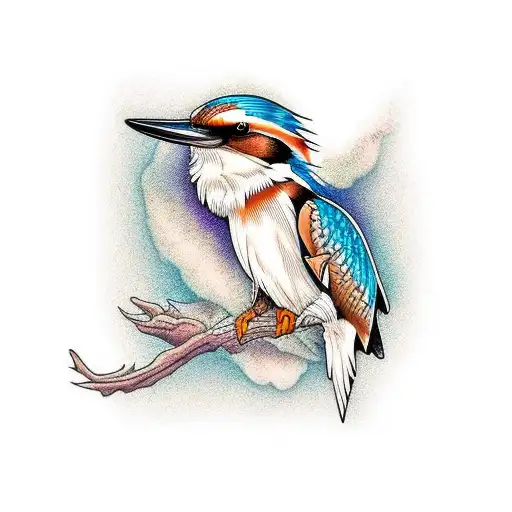 brown hooded kingfisher  tattoo design idea