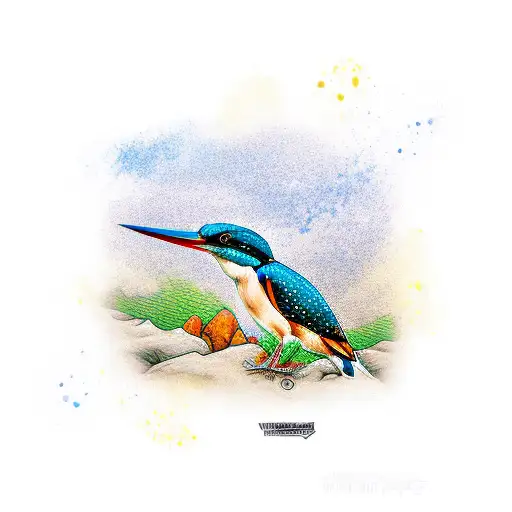 brown hooded kingfisher  tattoo design idea