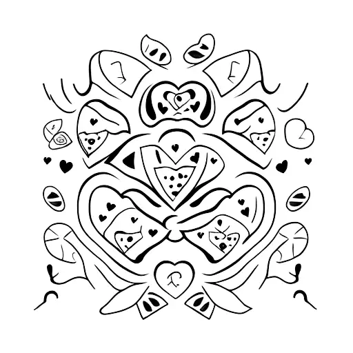 watermelon with heart seeds tattoo design idea
