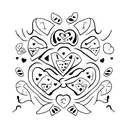 watermelon with heart seeds tattoo design idea
