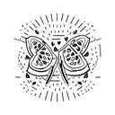 watermelon with heart seeds tattoo design idea