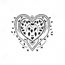 watermelon with heart seeds tattoo design idea