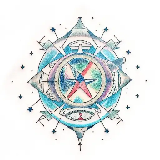 Constellation and telescope  tattoo design idea