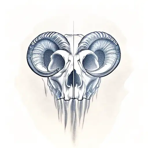 ram head skull tattoo