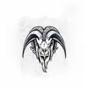 ram skull tattoo design idea