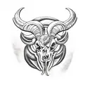 ram skull tattoo design idea