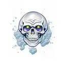 drinking skeletor tattoo design idea