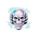 drinking skeletor tattoo design idea