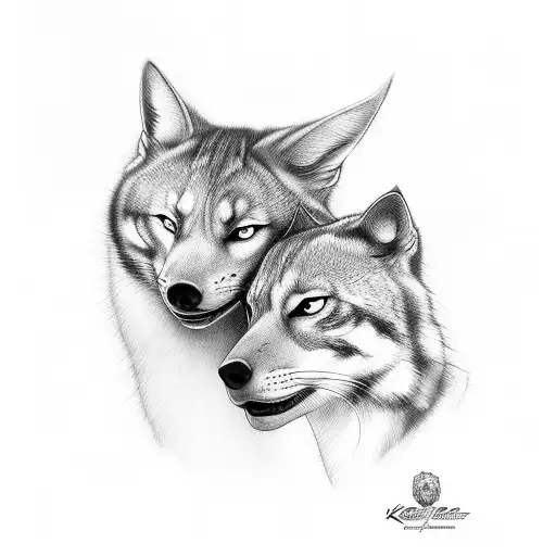 kenay y koda mirando la aurora (hermano oso) tattoo design idea