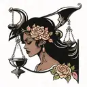 Libra, goddess, rose tattoo tattoo design idea