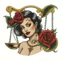 Libra, goddess, rose tattoo tattoo design idea