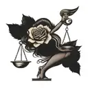 Libra, goddess, rose tattoo tattoo design idea