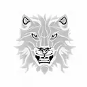 A roaring lion with a mane shaped like a lone wolf, surrounded by clock gears seamlessly woven into the mane symbolizing the battle against time, in blackwork style tattoo design idea