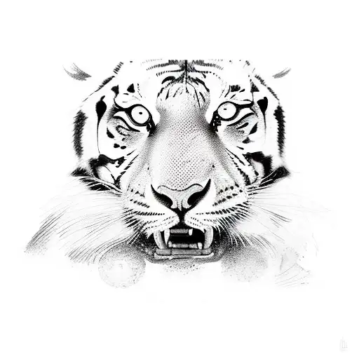 Tiger biting a Dragon tattoo design idea