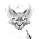 Black Panther with spear through heart  tattoo design idea