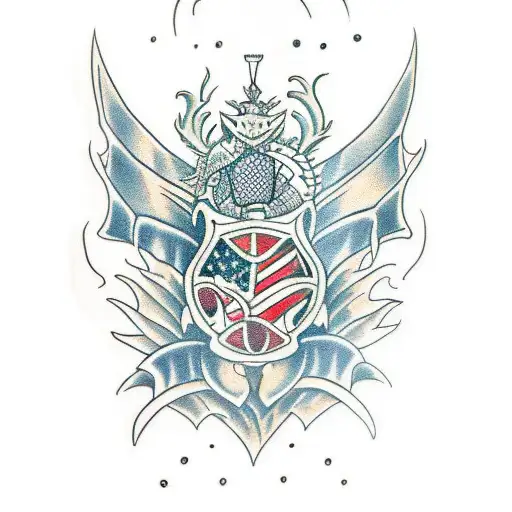 knight and dragon tattoo design idea