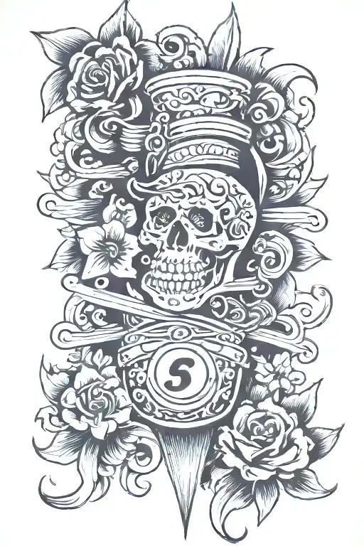 A number one with jones throughout the middle of it tattoo design idea
