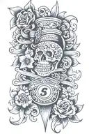 A number one with jones throughout the middle of it tattoo design idea
