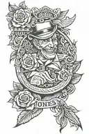 A number one with jones throughout the middle of it tattoo design idea