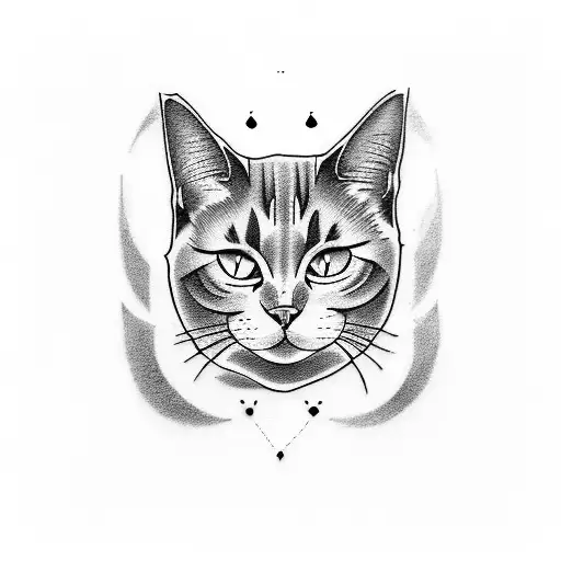 Create a tattoo inspired by the dark aesthetic of goth culture, featuring a cat and a dog tattoo design idea