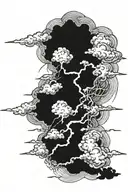 cloud and lightning tattoo design idea