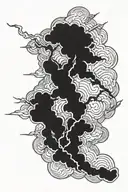 cloud and lightning tattoo design idea