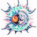 Sun and Moon tattoo design idea