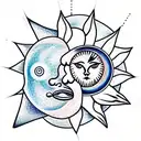 Sun and Moon tattoo design idea