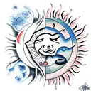 Sun and Moon tattoo design idea