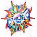 Sun and Moon tattoo design idea