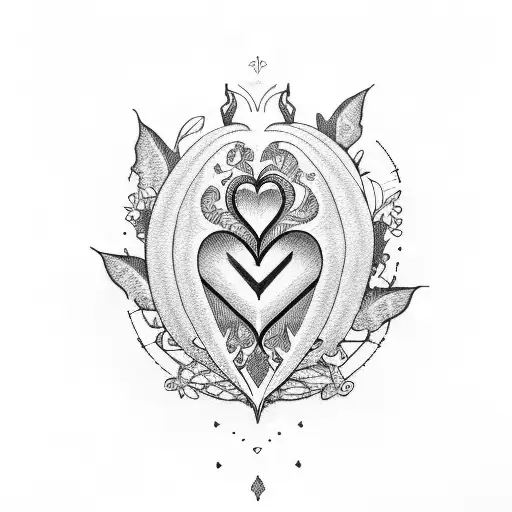 heart pumpkin turkey sisterhood  tattoo design idea
