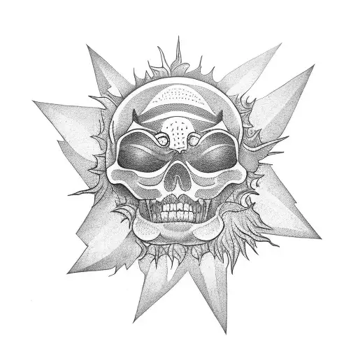 singe noix de coco soleil tattoo design idea