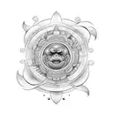 singe noix de coco soleil tattoo design idea