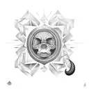 singe noix de coco soleil tattoo design idea