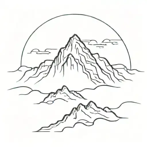 mount olympus mountain peak with zeus  tattoo design idea
