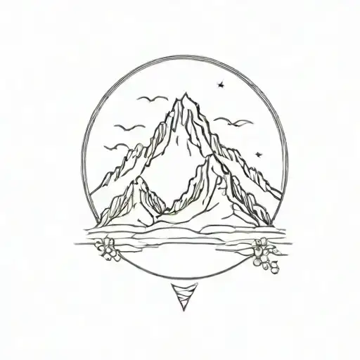mount olympus mountain peak with zeus  tattoo design idea