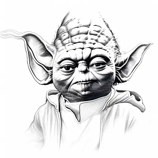 yoda drinking cocktails tattoo design idea