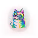 colorful cat tattoo design idea