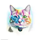 colorful cat tattoo design idea
