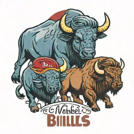 kids name Palmer Welles Mabel and Buffalo bills tattoo design idea