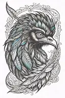 emu feather transforming tattoo design idea