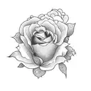 a dark tower surrounded by red roses tattoo design idea