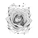a dark tower surrounded by red roses tattoo design idea