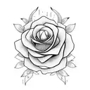 a dark tower surrounded by red roses tattoo design idea