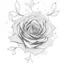 a dark tower surrounded by red roses tattoo design idea