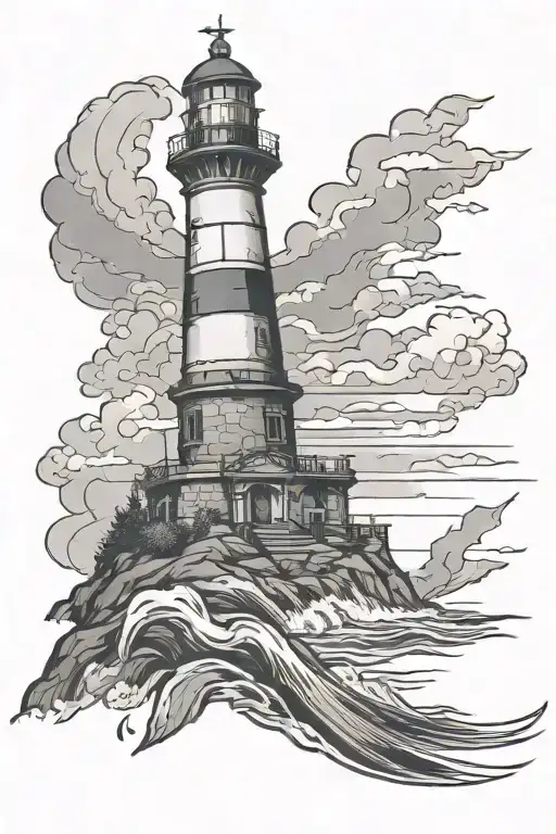 lighthouse tattoo design idea