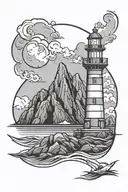 lighthouse tattoo design idea