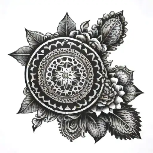 Ancient Roman patterns tattoo design idea