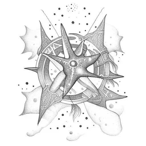 stars and sea Scottish tattoo design idea